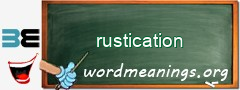 WordMeaning blackboard for rustication